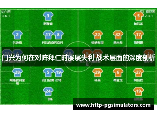 门兴为何在对阵拜仁时屡屡失利 战术层面的深度剖析