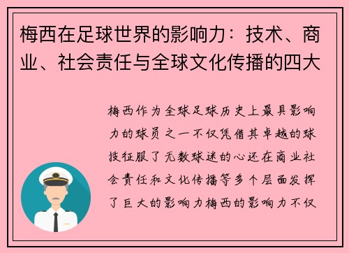 梅西在足球世界的影响力：技术、商业、社会责任与全球文化传播的四大维度